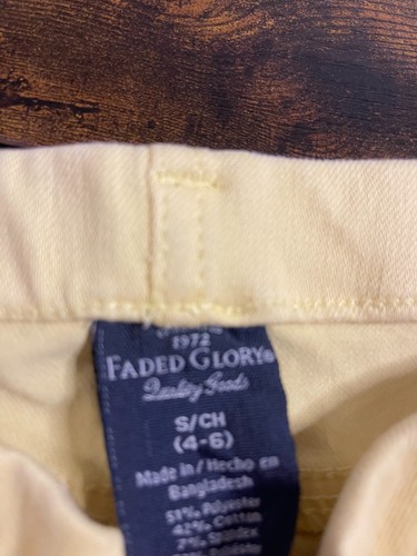 Faded Glory Leggings Pants Girls Youth Teens Small 4-6 Yellow Stretch Pants - Picture 2 of 2