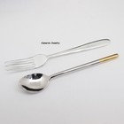 A Set Of S999 Fine Silver Tableware Health Dessert Fork And Soup Spoon 50-51g