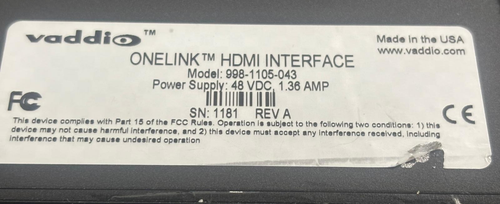 Vaddio 998-1105-043 OneLink HDMI Interface - Picture 6 of 9