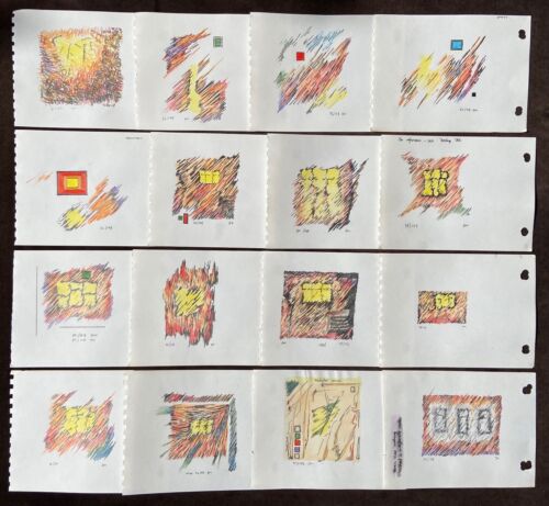Hand Made Book of 168 Signed & Numbered Original Pencil & Crayon Drawings 20thC. - Picture 8 of 12
