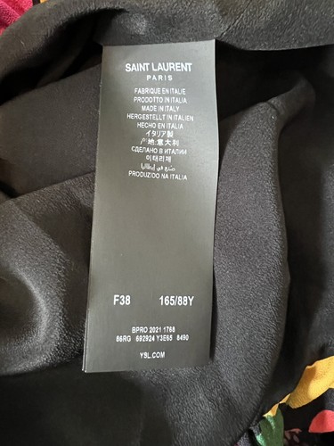 Saint Laurent Paris Damen Minikleid Blumen One-Shoulder Mehrfarbig EU 38 US 6 - Bild 7 von 8