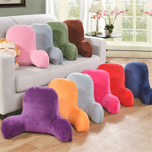 Plush Big Backrest Reading Rest Pillow Lumbar Support Chair Cushion with Arms - Picture 2 of 36