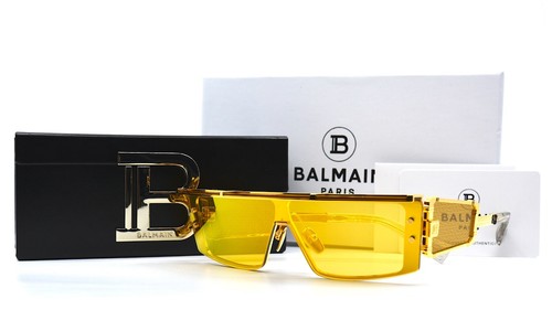 NEU BALMAIN WONDERBOY BPS-127B SONNENBRILLE GOLDGELBE VERSPIEGELTE GLÄSER AUTHENTISCH - Bild 9 von 15