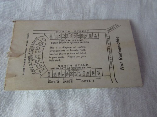 VTG 10-11-58 Princeton vs Pennsylvania football game TICKET STUB Franklin Field - Picture 2 of 3