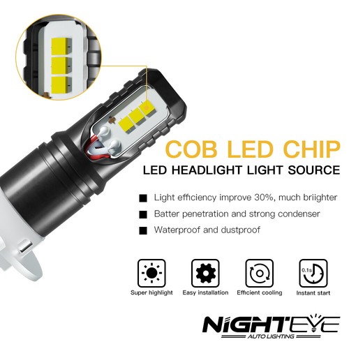 NIGHTEYE 2x H3 160W CSP LED Fog Light Driving Globes Bulbs 6000K White AU Stock - Picture 10 of 12