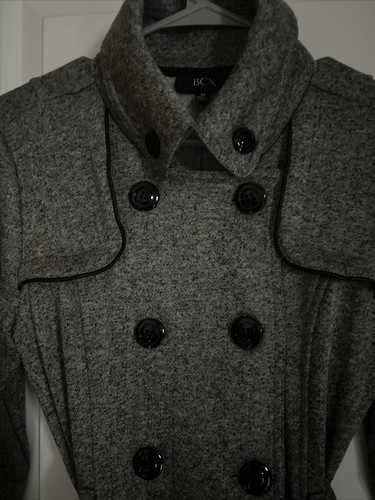 BCX Juniors' Belted Double-Breasted Micro Fleece Trench Coat Womens Sz M NWT $69 - Picture 2 of 12
