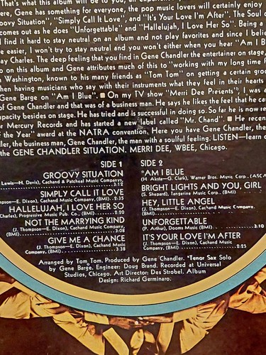 Gene Chandler - The Gene Chandler Situation LP.  *1970* - Mercury# SR-61304 - Picture 3 of 5
