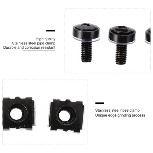 50pcs Computer Rack Mount Cage Square Lock Insert Nuts with 50pcs Screws - Picture 7 of 12
