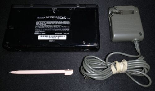 Sistema de consola Nintendo DS Lite negro tal como funciona GBA pantalla inferior sin pantalla - Imagen 2 de 4
