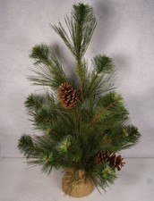 24" Inch Norway Pine Natural Artificial Christmas Tree Burlap Base 52603337