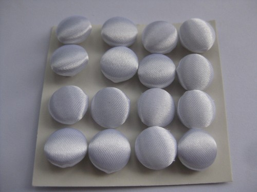11mm Small Pretty White Satin Fabric Wedding Bridal Shank Sewing Buttons Set 16 - Picture 4 of 6
