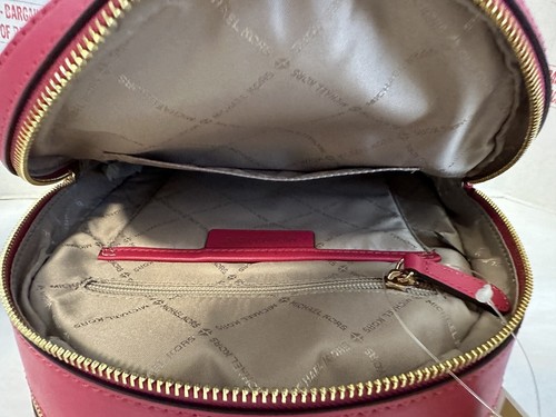 ZAINO MICHAEL KORS JAYCEE TASCA CON CERNIERA MEDIA IN PELLE ROSSO BRILLANTE, BORSA DA VIAGGIO - Foto 7 di 10