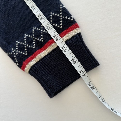 Tommy Hilfiger Mens Cotton Sweater 1/4 Zip Blue Fair Isle Nordic Pullover XXL - Picture 12 of 16