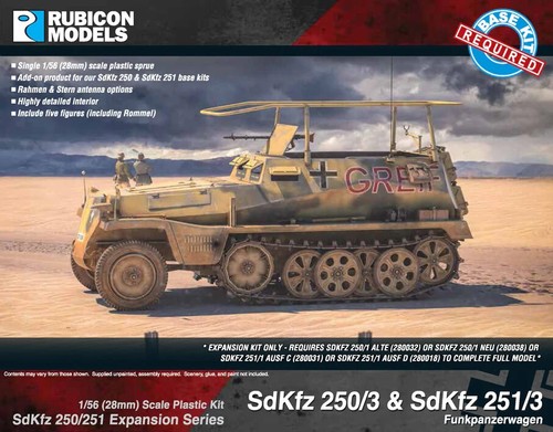 Juego de expansión SdKfz 250/3 y 251/3 solo plástico modelo 1:56 28 mm modelos Rubicon