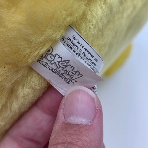 Vintage 1999 Pikachu 15 Zoll Plüsch Offiziell Nintendo Play by Play Chunkachu Gelb Groß - Bild 6 von 11