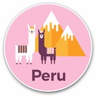 2 x Vinyl Stickers 30cm - Peru Travel Pink Llama Alpaca  Cool Gift #19239