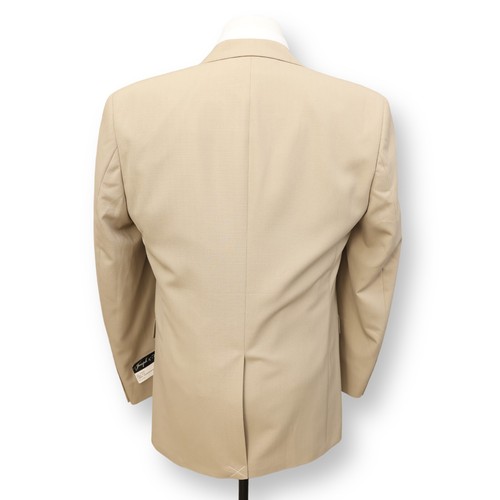 JOSEPH & FEISS Hombre Abrigo Deportivo Beige Sólido Tostado Traje Chaqueta Blazer Nuevo con Etiquetas 39 40 L - Imagen 3 de 15
