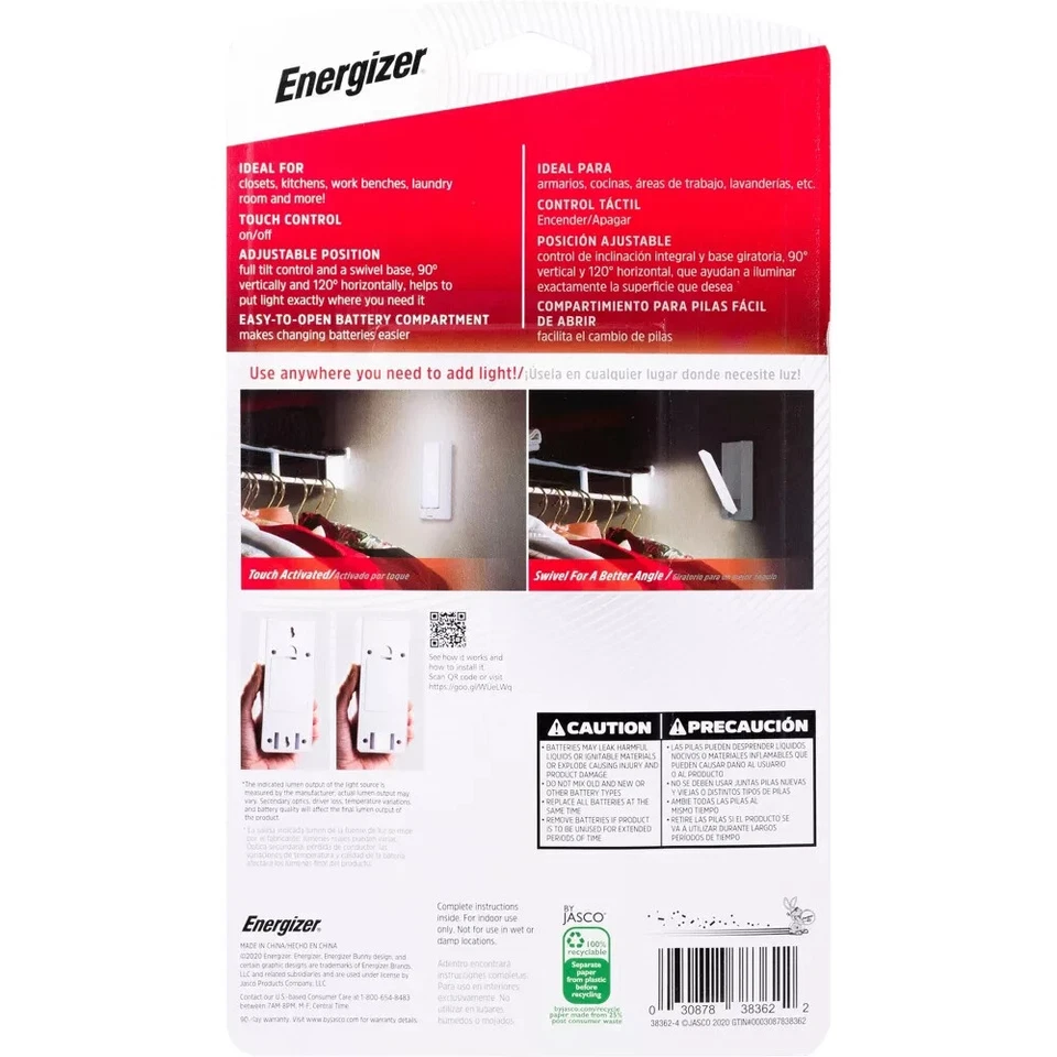 Energizer Swivel Touch Activated Task LED Light White NEW - Image 2 of 4