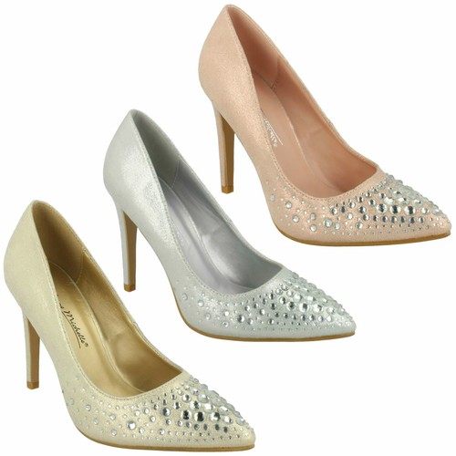 Anne Michelle Mujer Pedrería sin Cordones de Tacón Fiesta Noche Zapatos  Salón | eBay