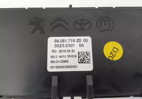PANEL INTERRUPTOR CLIMATIZADOR CALEFACCIÓN CITROEN/DS DISPATCH 16-23 III V 98081719ZD - Imagen 6 de 8