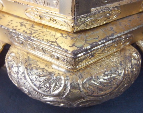 JAPANESE BUDDHIST LARGE BRASS HANGING LANTERN GOLD 10 inch / 25.5 cm Width USED - Picture 15 of 18