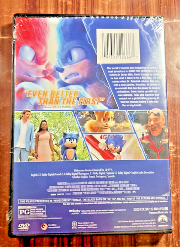 Sonic The Hedgehog 2 DVD Jim Carrey James Marsden Action Comedy Movie 2022 NEW - Picture 2 of 5