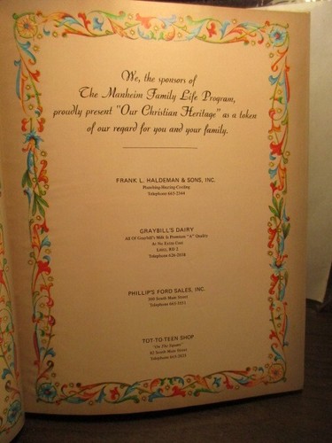 Vintage Book - Our Christian Heritage - Family Tree - 1967 - Manheim, PA - Bible - Bild 5 von 9