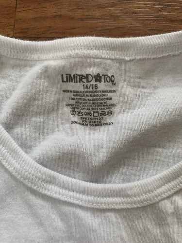 Limited Too T-shirt Youth Girls 14/16 White flower detail Pink School Casual - Picture 3 of 4