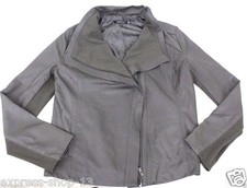 Truth Of Touch Parker Genuine Lamb Leather Shawl Jacket Dark Olive Green - Large