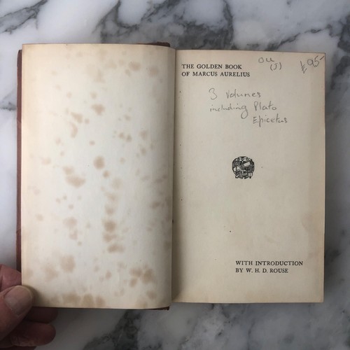 Antique "The GOLDEN BOOK of MARCUS AURELIUS" Meric Casaubon PHI DELTA PHI 1926 - Foto 10 di 22