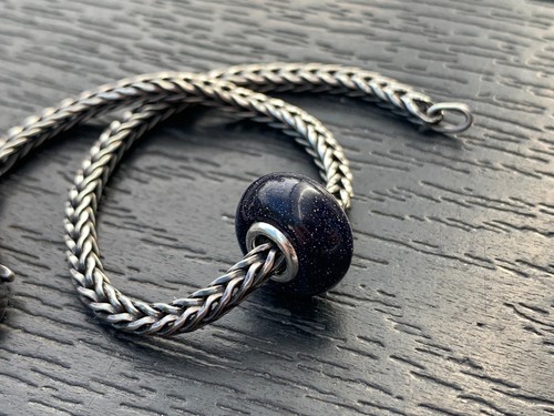 Blue Aventurine Bead. Ag925 core. aventurine Eu charm bead. OHM, Trollbeads etc - Picture 9 of 10
