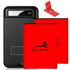 2x 4520mAh Battery+Desktop Charger+Folding Bracket for LG Stylus 2 Plus MS550 US