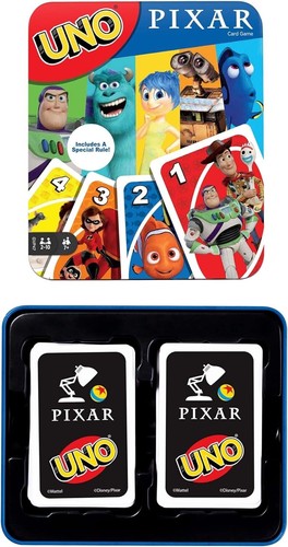 New Mattel Games UNO Pixar 25th Anniversary Card Game In Tin & with Shipper Box - Picture 1 of 7