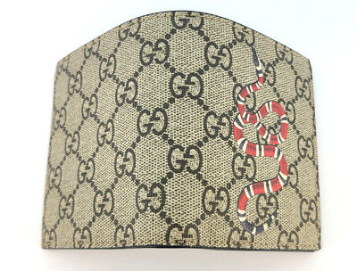 NWT Gucci Kingsnake Print GG Supreme Womens ID Wallet 575363 NWT Gucci Kingsnake Print GG Supreme Womens ID Wallet 575363
