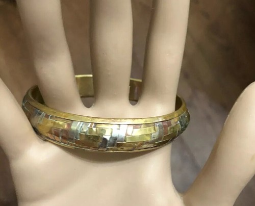Pulsera vintage, hallazgo patrimonial, mezcla de metales y diseño de tejido - Imagen 7 de 12