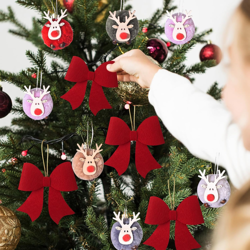 11 Stück Weihnachtsbaum Anhänger,Weihnachtsanhänger Elch Deko,Christbaumschmuck - Bild 5 von 7