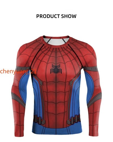 Spider Man No Way Home Suit Elastic Tight Sports Training Costume T shirt Gifts - Picture 4 of 16