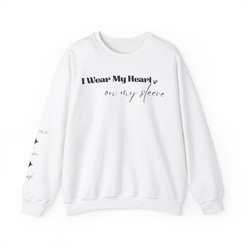 I Wear My Heart on my Sleeve Heavy Blend™ Personalized Crewneck Sweatshirt Gift - Picture 14 of 27