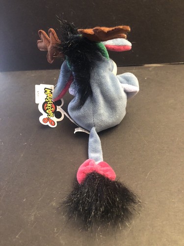Vintage Disney Mouseketoys Eeyore Christmas Reindeer 9” Plush Bean Bag WDW NWT - Picture 4 of 6