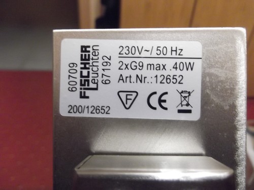 Fischer Leuchten Strahler Edelstahl 2 flammig, Lampenschirme Glas weiß/matt Top - Bild 6 von 6