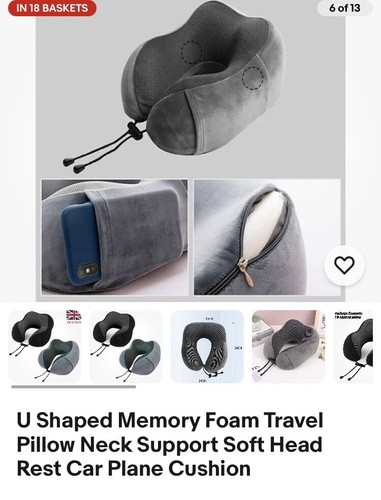 Travel Pillow Memory Foam Neck Support Brand New In Packaging - One Pillow - Foto 5 di 12