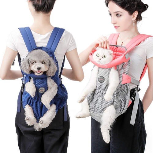 Cat Dog Carrier Backpack Legs Out Front Dog Body Carrier Breathable Pets Hands-F - Picture 3 of 7