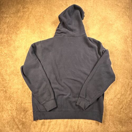 Canada Roots Hoodie Mens XL Blue Y2k Spellout Pullover Relaxed Fit Fleece Cotton - Picture 7 of 10