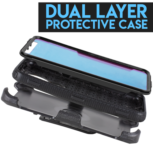 for Moto G7 PLAY XT1952 Full Body Rugged Holster Defender Case +Built-in Screen  - Bild 6 von 51