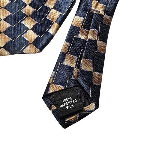 Corbata Gianfranco Ruffini Seda Cuadros Patrón Negocios Formal Hecha en Italia - Imagen 3 de 4