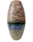 Formia Vetri Di Murano, Italy Multi-Colored Iridescent Art Glass Vase - 13" x 6"