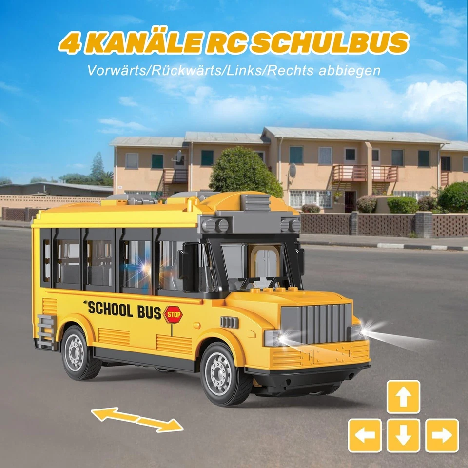 Ferngesteuerter Auto RC Car mit Lichtern RC Bus Spielzeug 1:30 - Bild 3 von 4