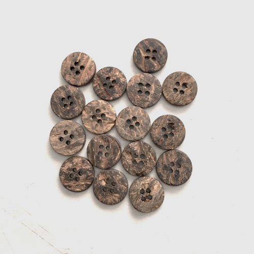 24 Buttons Brown Coconut Shell 4-Hole 15 mm Sew Through Sewing #BR79 - Picture 4 of 6