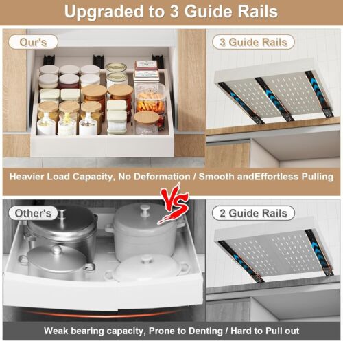 Adjustable Adhesive Roll-Out Shelf Organizer, Fits Cabinets 11"-16" Wide, White - Picture 6 of 8