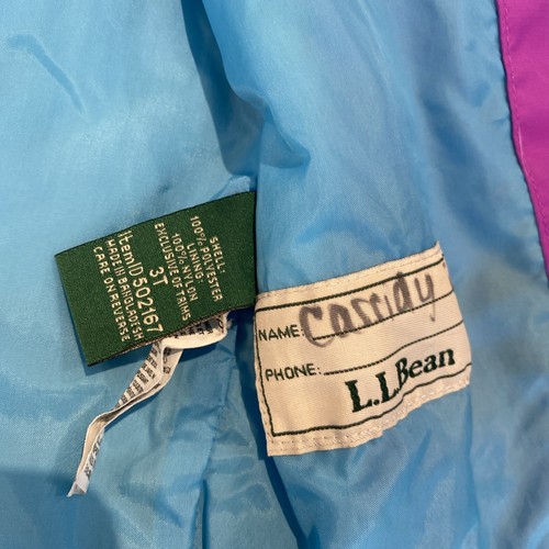 LL Bean Jacket Girls Toddler Size 3T Gray Purple Outer Shell Only - Picture 10 of 10